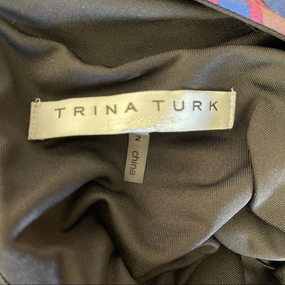 Trina Turk Tia Rosita Point Bonita Paisley Mock Neck Long Sleeve Dress Size 2 - Picture 12 of 13
